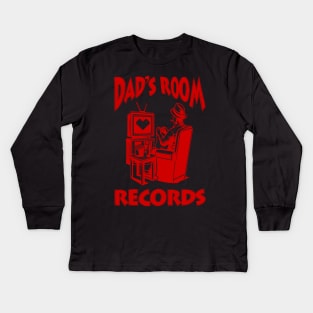 Dads Room Records : A Humorous Parody , or Dads Who Love Their Own Space , Gift for Dads Kids Long Sleeve T-Shirt